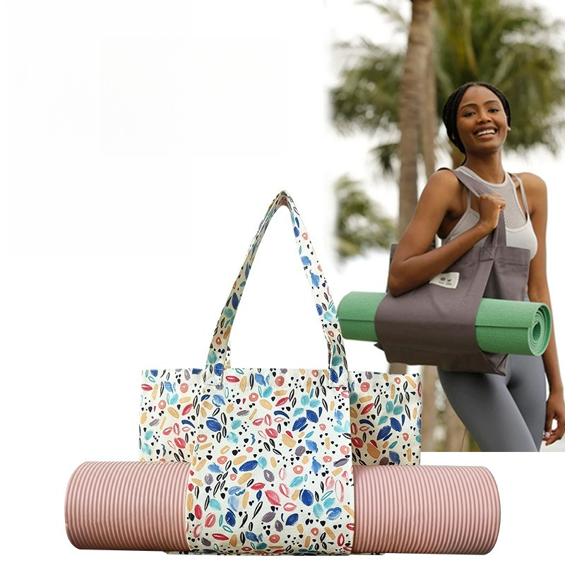 Yoga Mat - Yogamat-tas van canvas met bloemenprint, geschikt