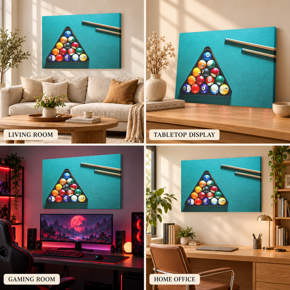 Biljartballen, keuen, houten l - Sports Equipment Poster recensie en prijs