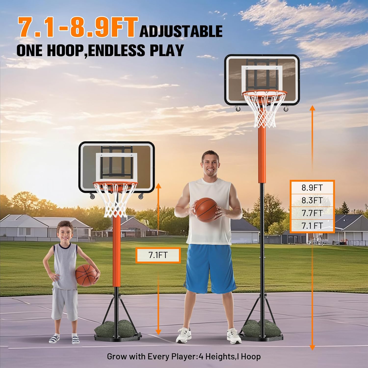 Verstelbaar, draagbaar basketb - Basketball Hoop recensie en prijs